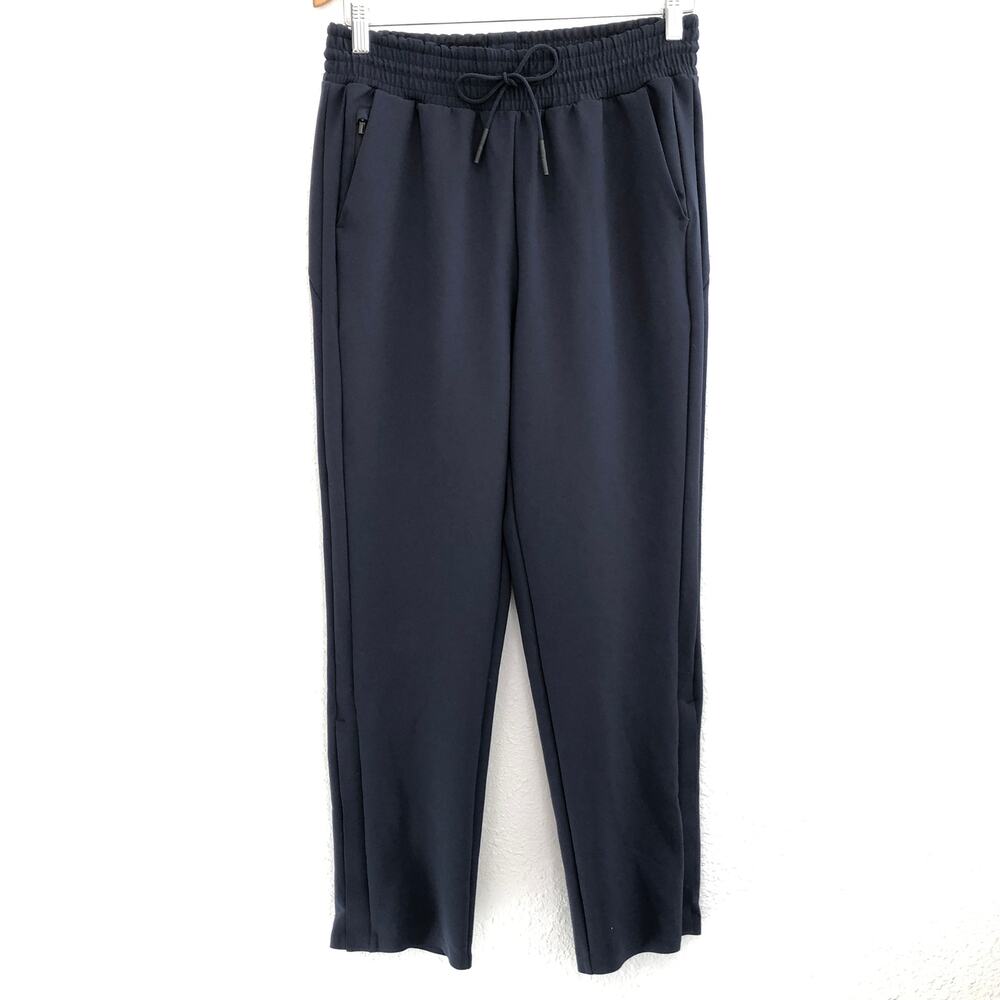 Athleta Metropolis Straight Leg Pant Size 4 Navy Tapered Leg Athleisure Travel